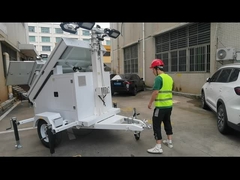 طاقة شمسية 4 * 120W مصباح LED برج مضيء متنقل مع 7m الصمام اليدوي