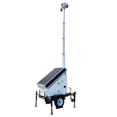 صالة الألعاب الرياضية المتنقلة المتنقلة CCTV المقطورة بالطاقة الشمسية مع كاميرات PTZ القبة