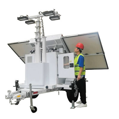 برج ضوء شمسي صالح للشرب مع مصابيح LED 4 * 100W لمناطق الكوارث