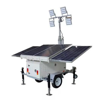 طاقة خضراء من الطاقة الشمسية مصباح محمول LED مع 4 * 300W ألواح شمسية 4 * 100W مصباح LED
