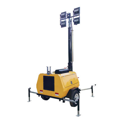 برج مصابيح الديزل مع مصابيح LED 4 * 400W لعمل بناء الطرق