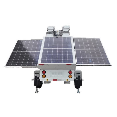 متينة متينة برج ضوء شمسي محمول نظام الطاقة الشمسية بطارية جيل LED Light Trailer للإضاءة المؤقتة