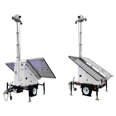 مقطورة مراقبة متنقلة مع 3 ألواح شمسية لأمن موقف السيارات