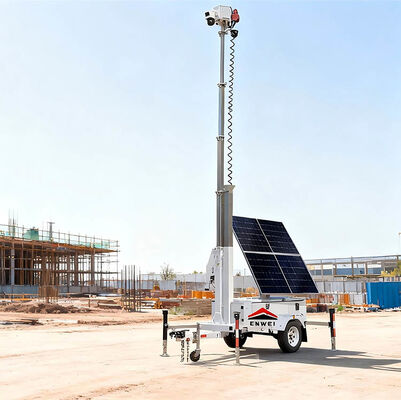 مقطورة الأمن الشمسي CCTV مقطورة لمراقبة المنطقة اللاسلكية في الهواء الطلق