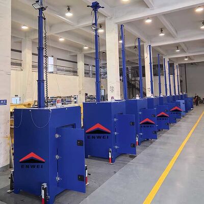 كاميرا أمنية زرقاء مصممة خصيصا برج Cctv مع أضواء عالية السطوع لمراقبة موقع البناء