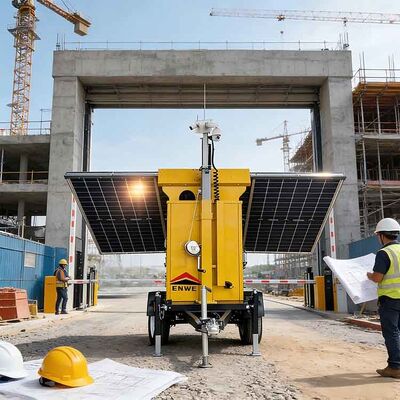 3 * 400W ألواح شمسية كاميرا Cctv مقطورة الكهرباء الشمسية كاميرا مقطورة لبناء الطرق الحضرية